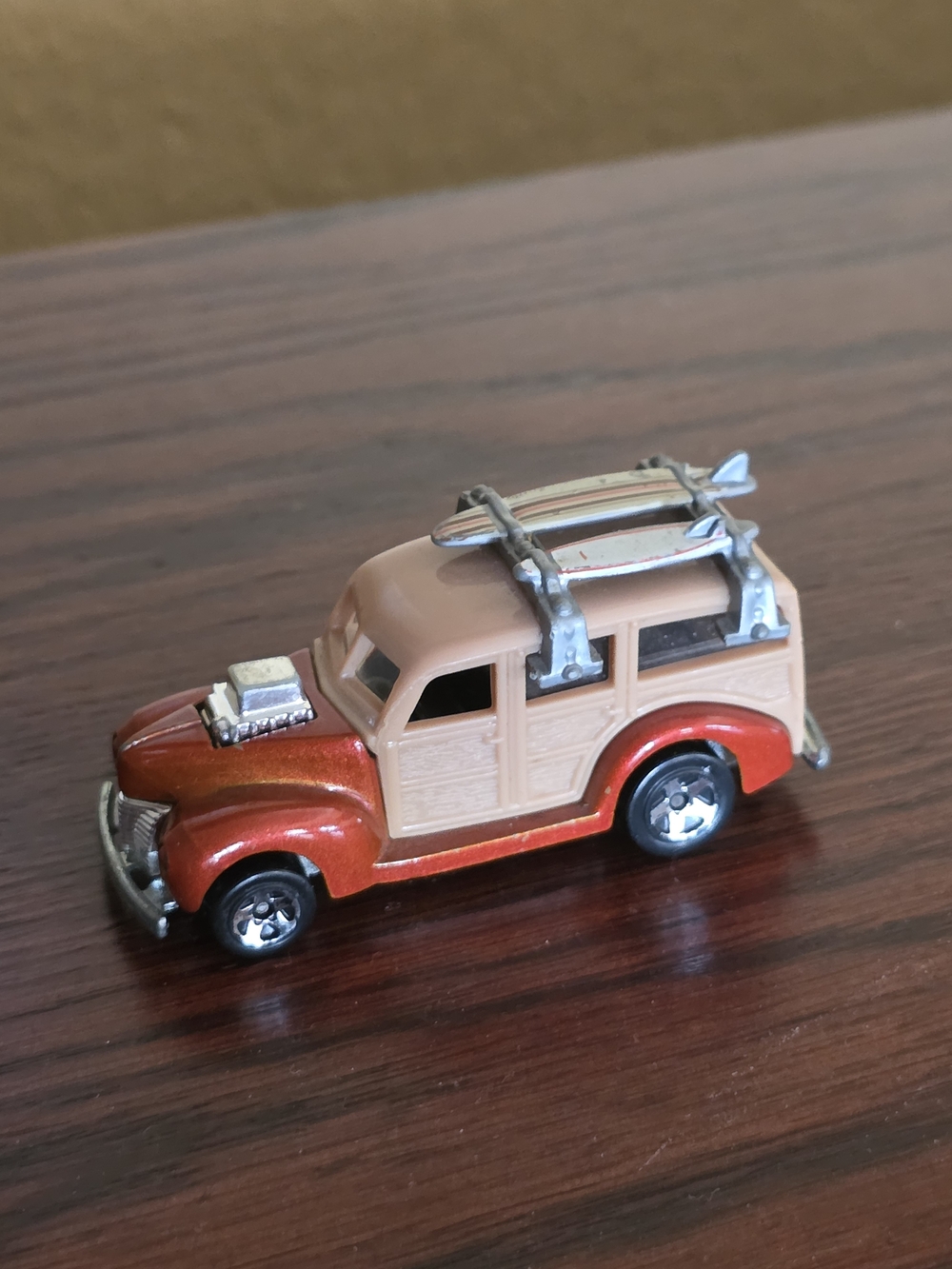 Vintage 1940 Ford Woody Wagon Metallic Orange. Hot Wheels.